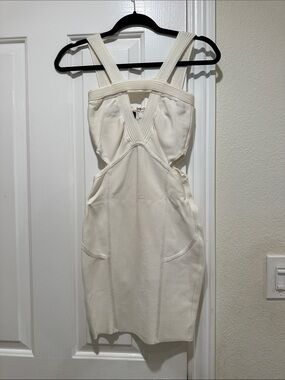 House of CB Cream Cutout Bandage Mini Dress